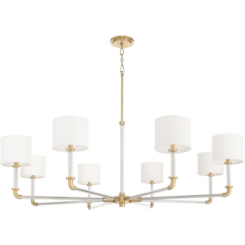 Hightower 8 Light 53.5 inch Clear and Aged Brass Chandelier Ceiling Light