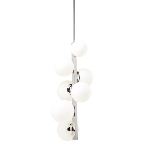Moonglow 7 Light 18 inch Polished Nickel Linear Chandelier Ceiling Light