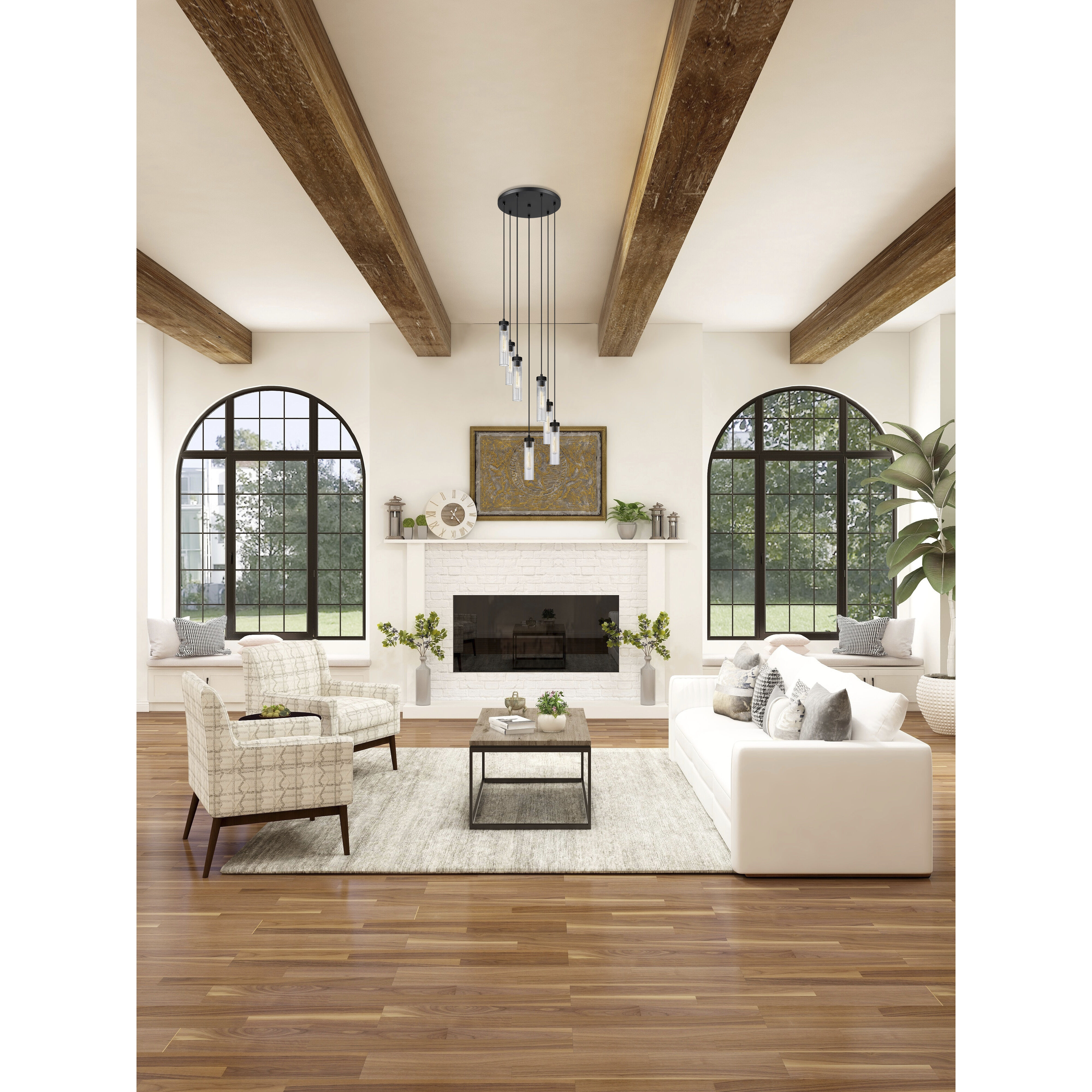 Beau 7 Light 18 inch Matte Black Chandelier Ceiling Light