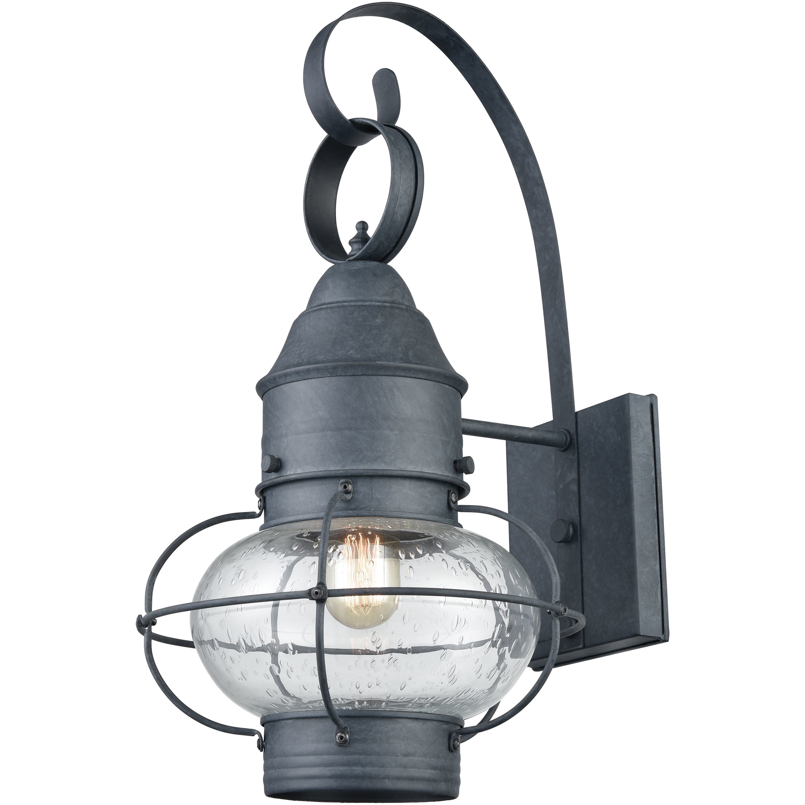 Onion 1 Light 18 inch Aged Zinc Outdoor Sconce