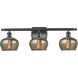 Ballston Fenton 3 Light 26 inch Matte Black Bath Vanity Light Wall Light in Mercury Glass, Ballston