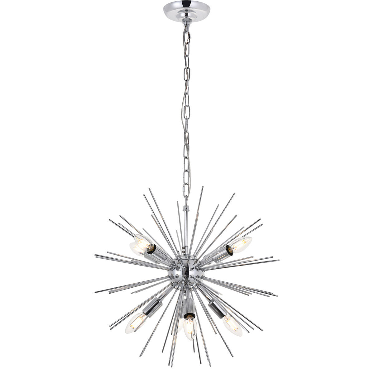 Timber 8 Light 20 inch Chrome Pendant Ceiling Light