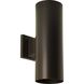 Cylinder Outdoor Wall Mount Up/Down Cylinder in Antique Bronze, LED Lamping, Progress LED