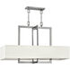 Hampton 4 Light 42 inch Antique Nickel Indoor Linear Chandelier Ceiling Light
