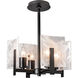 Arc 4 Light 13.5 inch Black Semi-Flush/Pendant Ceiling Light