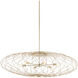 Gambit 6 Light 46.75 inch Contemporary Silver Leaf Chandelier Ceiling Light