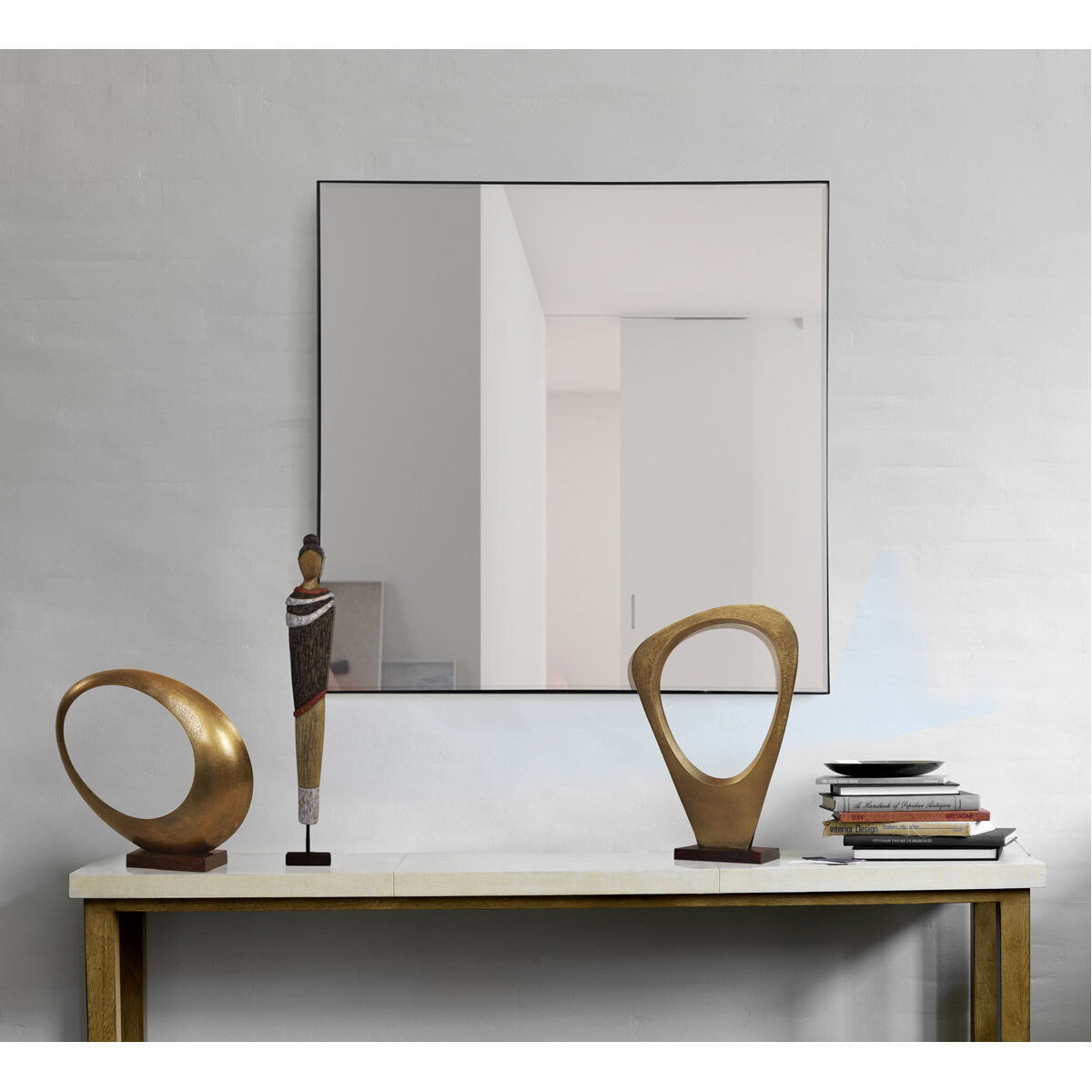 Greer 35.5 X 35.5 inch Black Wall Mirror, Medium Square
