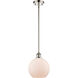Ballston Athens LED 8 inch Polished Nickel Pendant Ceiling Light in Matte White Glass, Ballston