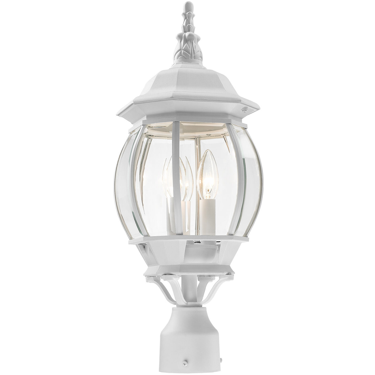 Frontenac 3 Light 21 inch Textured White Outdoor Post Top Lantern