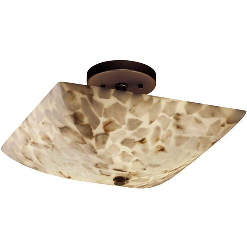 Alabaster Rocks 2 Light 14 inch Dark Bronze Semi-Flush Bowl Ceiling Light in Incandescent