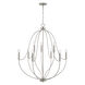 Madison 9 Light 33 inch Brushed Nickel Chandelier Ceiling Light