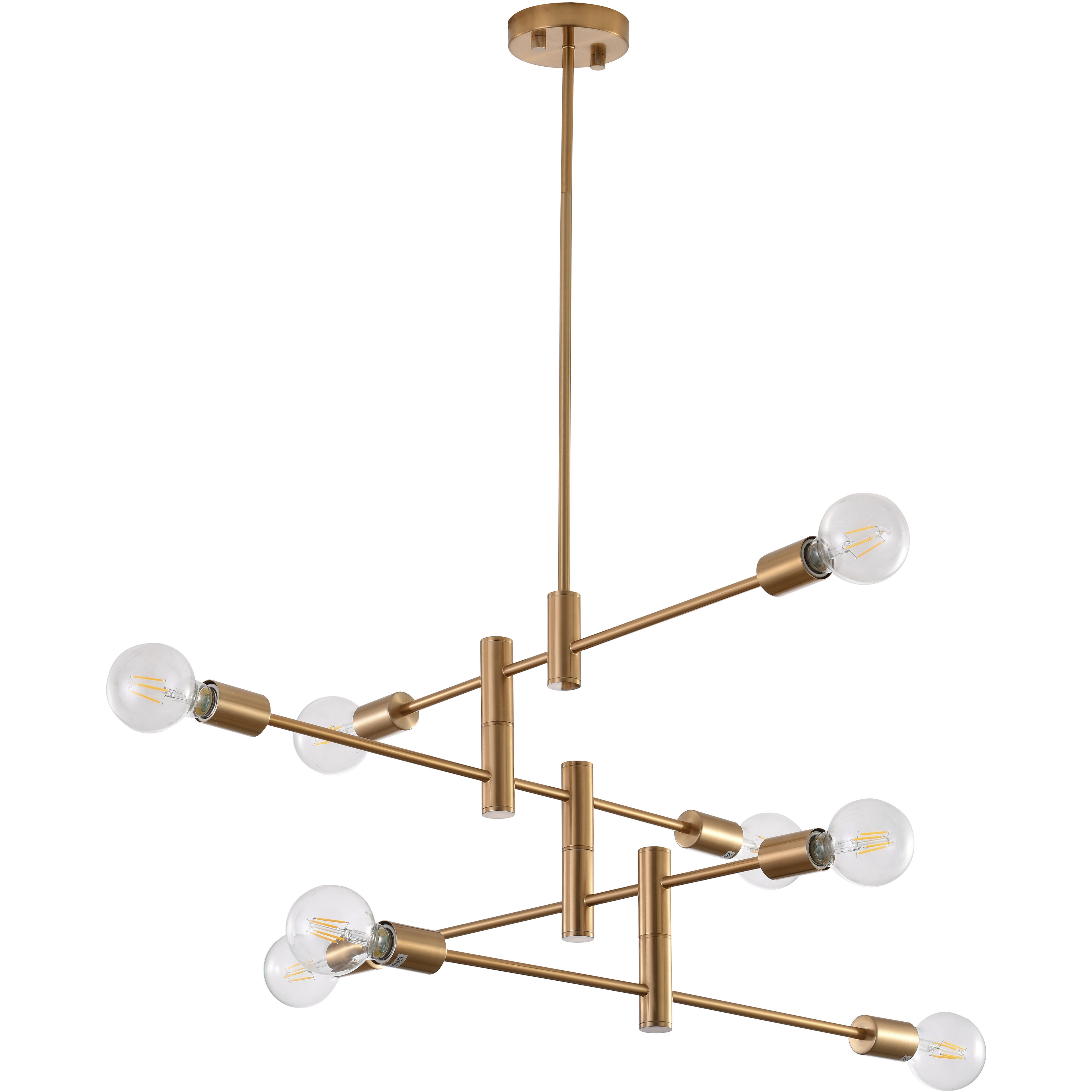Canada 8 Light 31.5 inch Brass Chandelier Ceiling Light