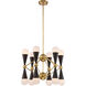 Crosby LED 22 inch Aged Brass and Matte Black Chandelier Ceiling Light