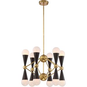 Crosby LED 22 inch Aged Brass and Matte Black Chandelier Ceiling Light