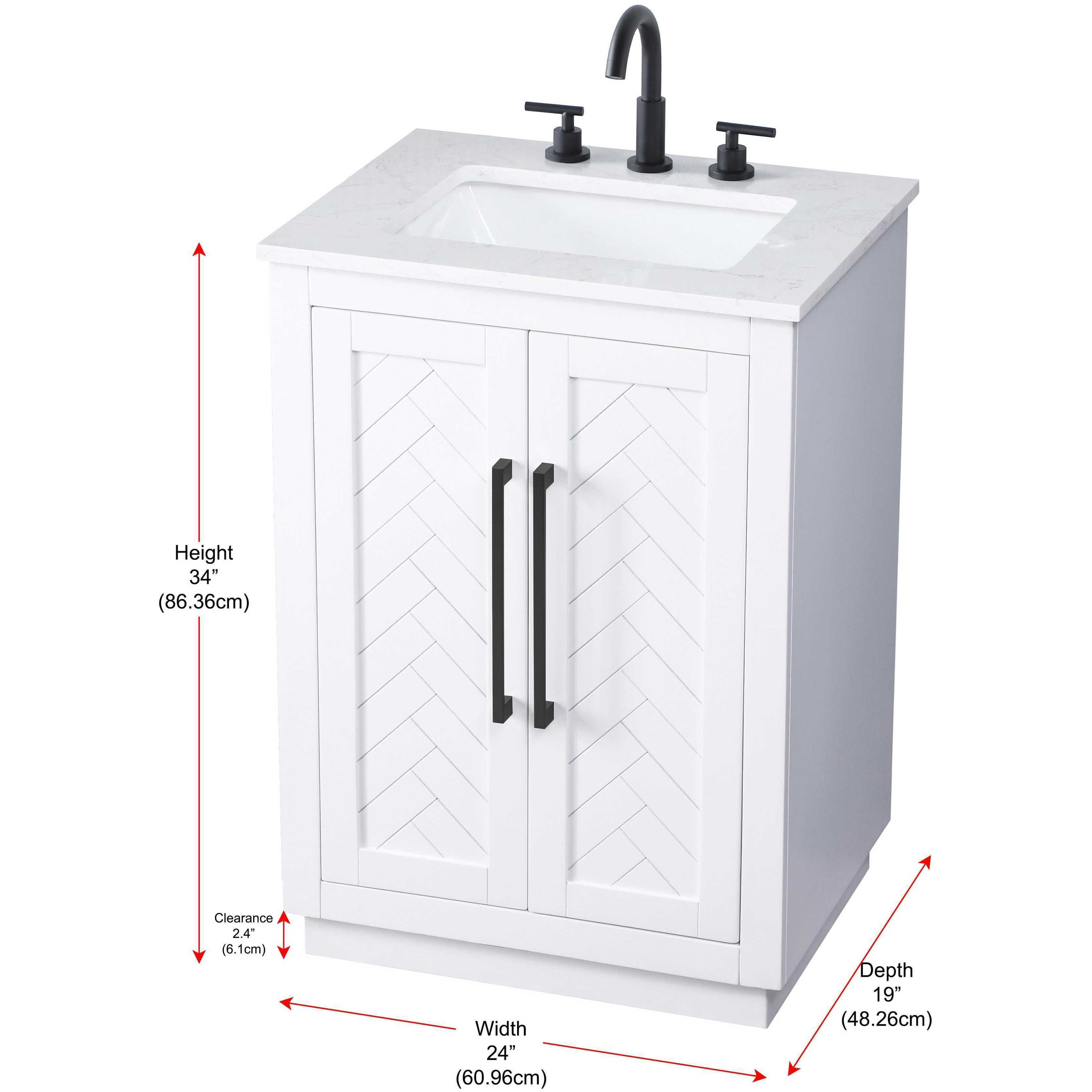 Chase 24 X 34 inch White Bathroom Vanity Cabinet