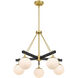 Allie 5 Light 28 inch Black/Satin Brass Chandelier Ceiling Light