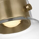 Avroko Morgan LED 12 inch Hand-Rubbed Antique Brass with Clear Glass Pendant Ceiling Light