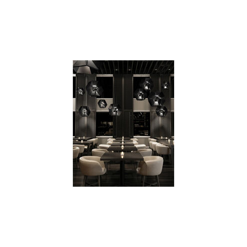 Hex LED 36 inch Black/Black Pendant Ceiling Light in LED 90 CRI 3000K, Integrated LED