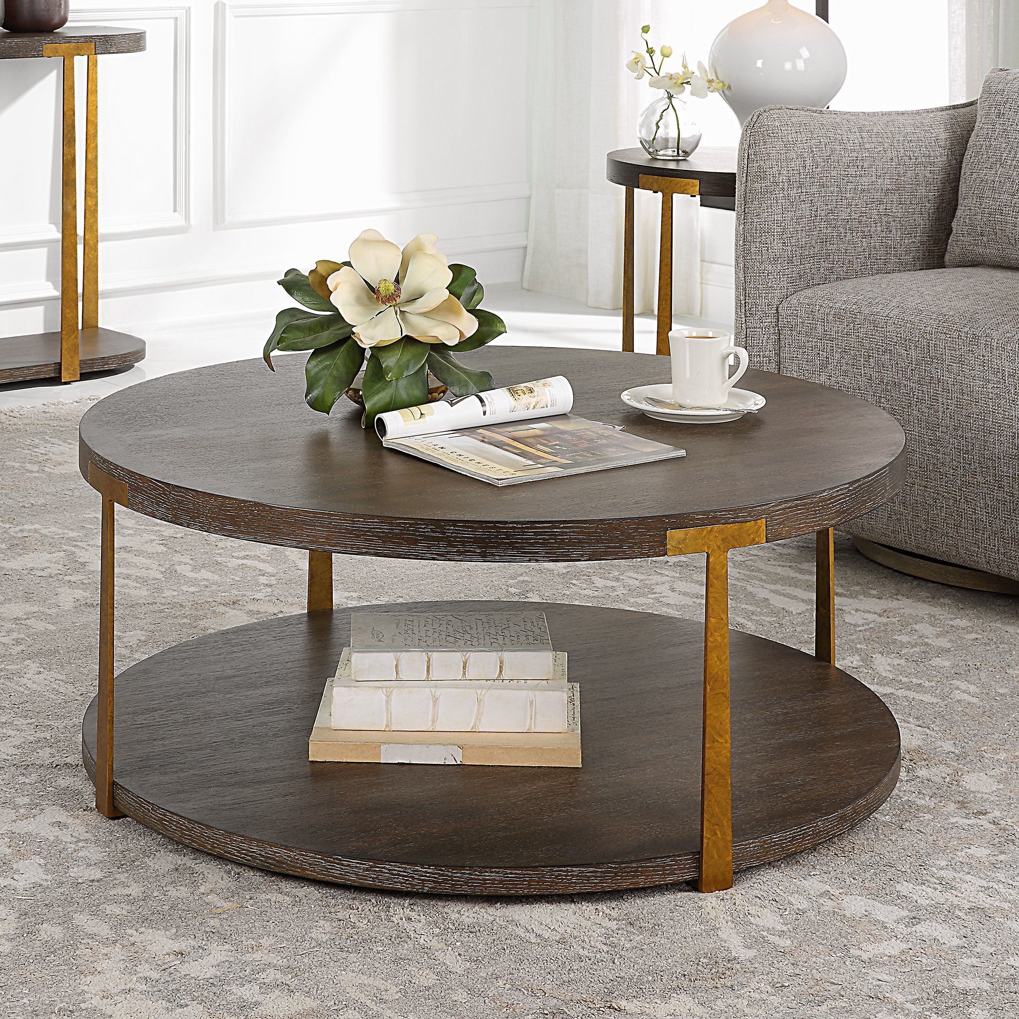 Palisade 40 X 17 inch Coffee and Antique Gold Coffee Table