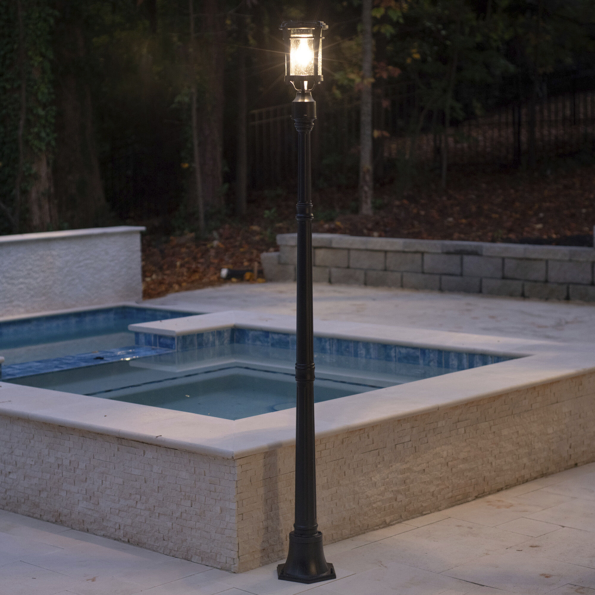 Gama Sonic 124B033 Aurora 1 Light 13 inch Black Outdoor Post Light Solar