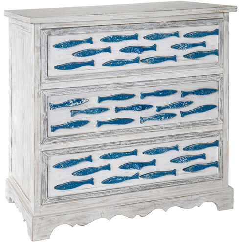 Swimming Upstream Antique White Chest