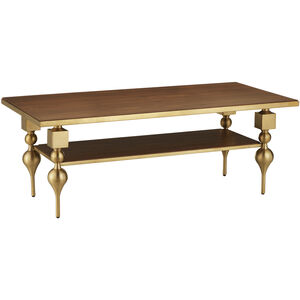 Maeve 52 X 19.5 inch Brushed Brass/Walnut Cocktail Table
