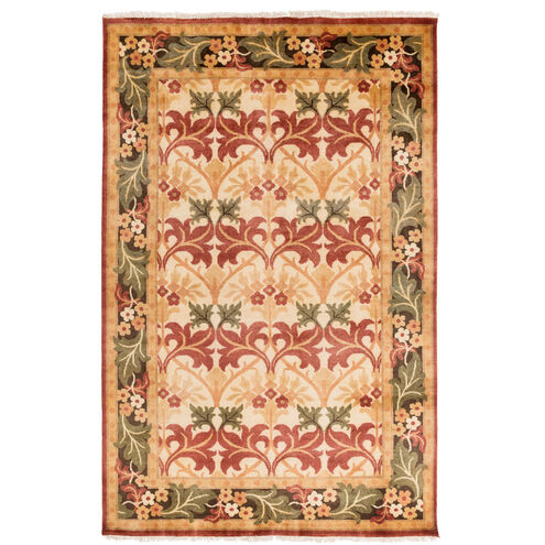 Uncharted 96 X 60 inch Beige, Dark Brown, Dark Red, Peach Rug