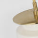 Ray Booth Elias LED 9 inch Antique-Burnished Brass Sconce Wall Light in White Glass