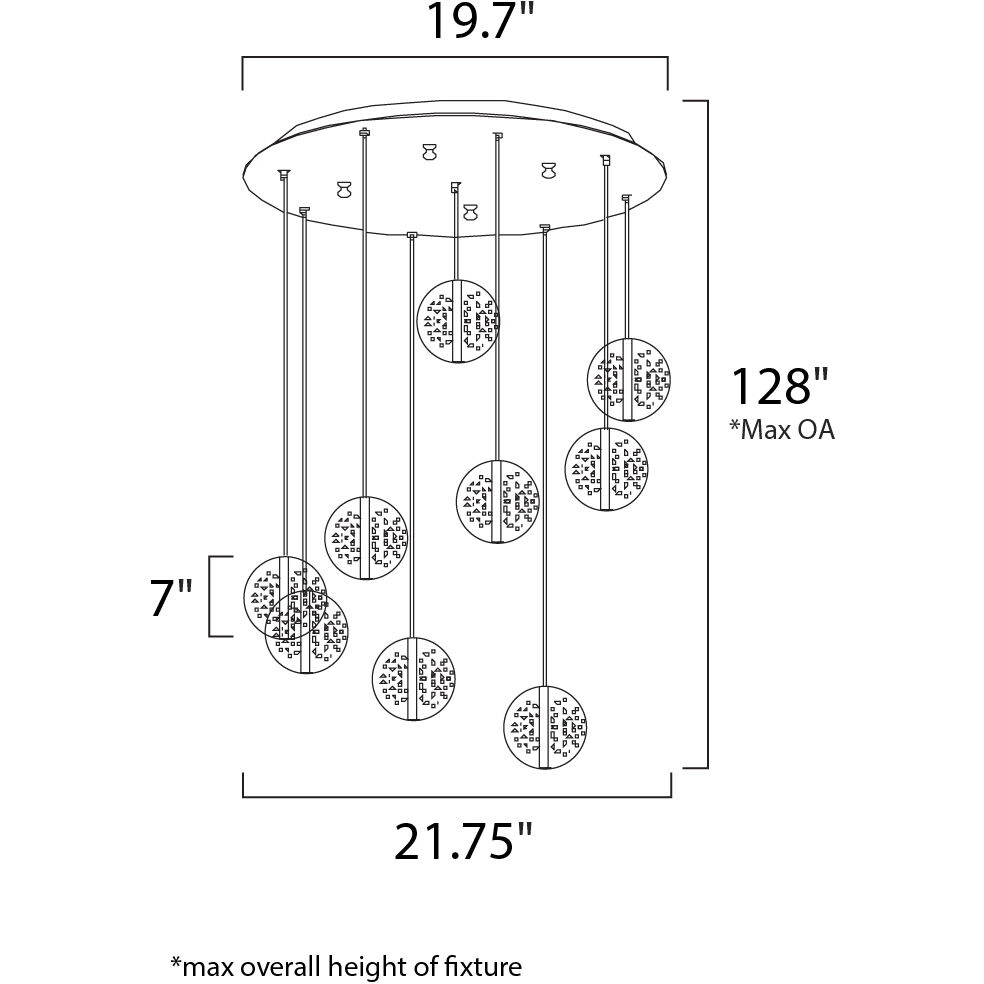 Orb 9 Light 21.75 inch Polished Chrome Multi-Light Pendant Ceiling Light