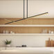 Shift LED 59.88 inch Black/Brushed Gold Linear Pendant Ceiling Light in Black and Brushed Gold