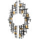 Reflection Matte Black with Gold Leaf Accents Wall Decor, Set of 2