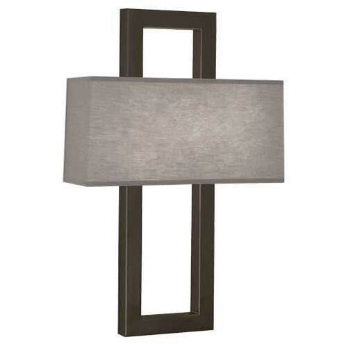 Doughnut 2 Light 15 inch Deep Patina Bronze ADA Wall Sconce Wall Light in Smoke Gray