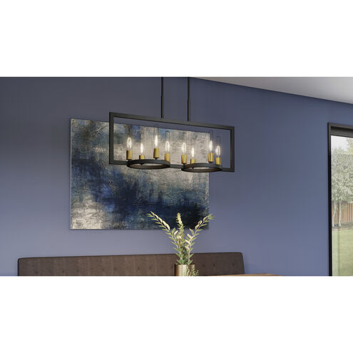 Telfair 8 Light 36 inch Matte Black Island Light Ceiling Light