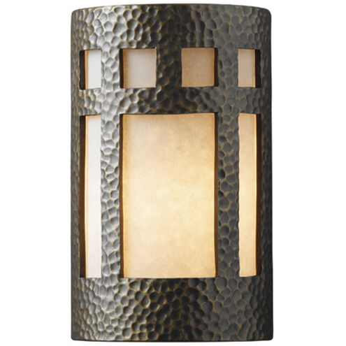 Ambiance Cylinder LED 8 inch Vanilla Gloss ADA Wall Sconce Wall Light in 2000 Lm LED, Mica, Large