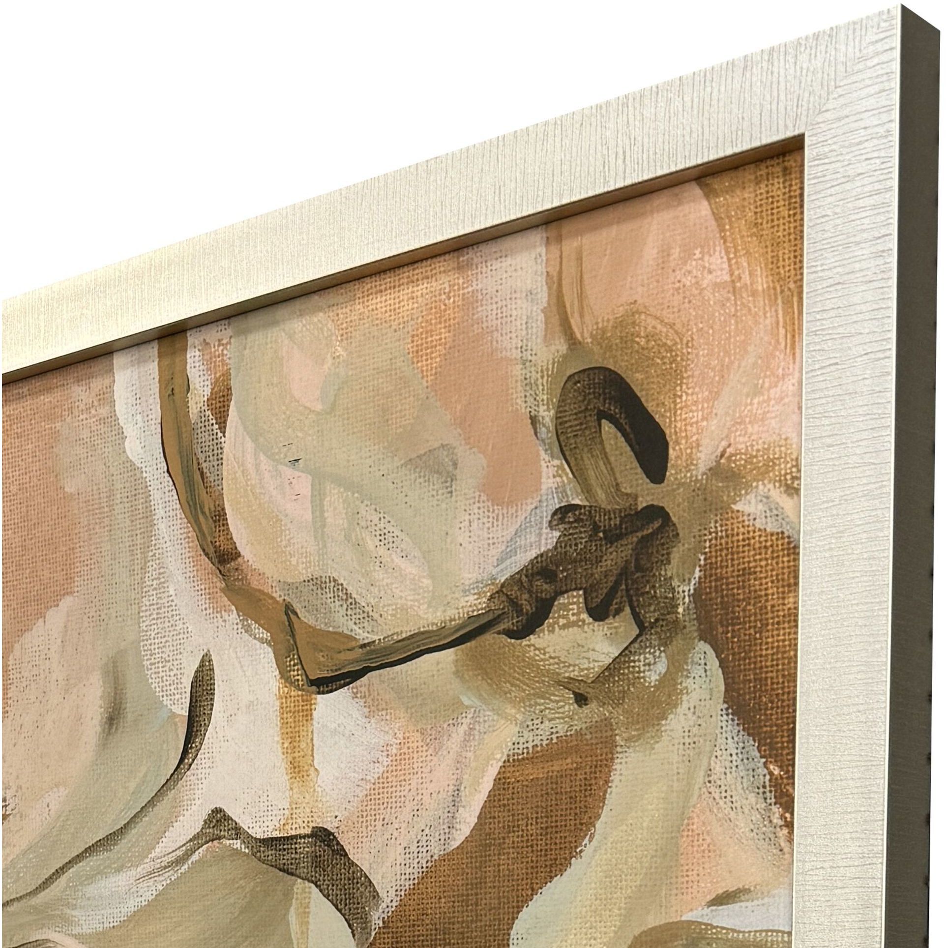 Petal Play Green and Brown and Multi and Pink Framed Art