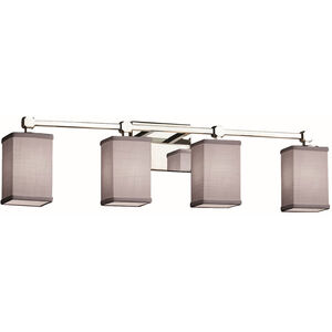 Textile LED 31 inch Polished Chrome Bath Bar Wall Light, Square w/ Flat Rim