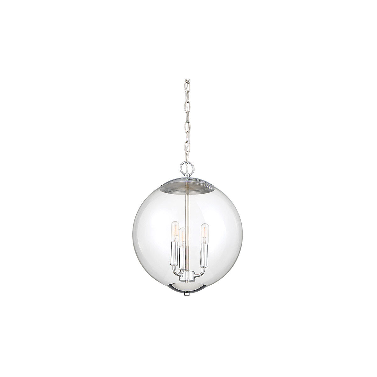 Modern 3 Light 13.75 inch Chrome Pendant Ceiling Light