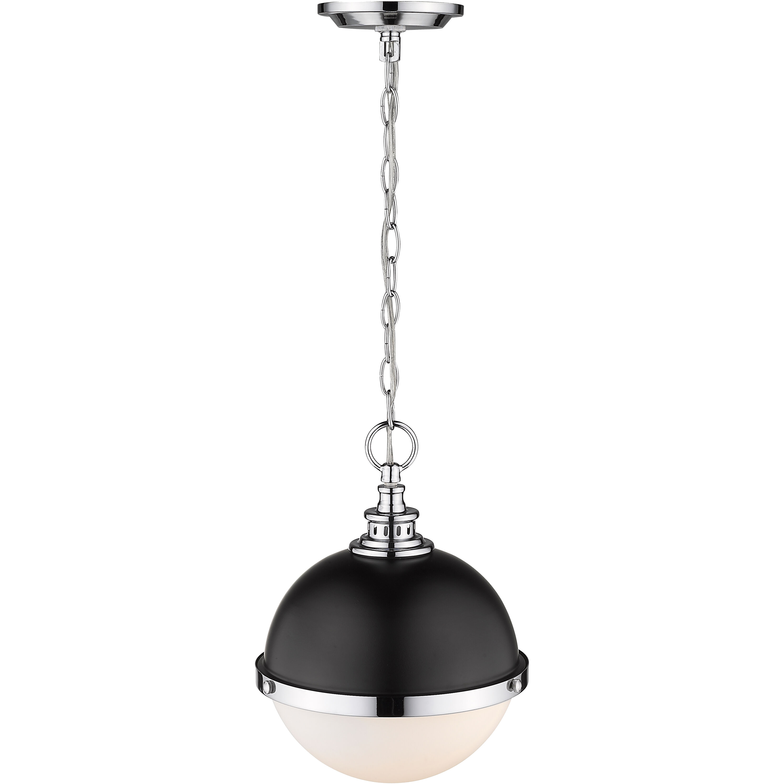 Peyton 2 Light 11.5 inch Matte Black and Chrome Pendant Ceiling Light
