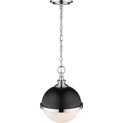Peyton 2 Light 11.5 inch Matte Black and Chrome Pendant Ceiling Light
