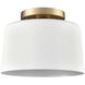 Fiero 1 Light 10 inch Matte White with Gold Semi Flush Mount Ceiling Light