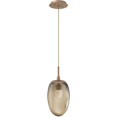 Meteo LED LED 10 inch Novel Brass Pendant Ceiling Light in 3000K LED, Floret Inner - Bronze Outer