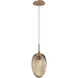 Meteo LED LED 10 inch Novel Brass Pendant Ceiling Light in 3000K LED, Floret Inner - Bronze Outer
