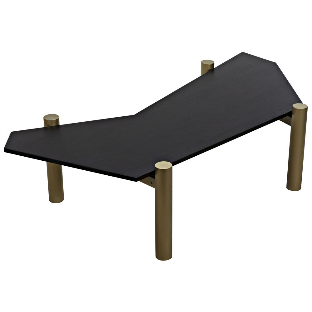 Tabu 70 X 33 inch Ebony Walnut and Antique Brass Coffee Table