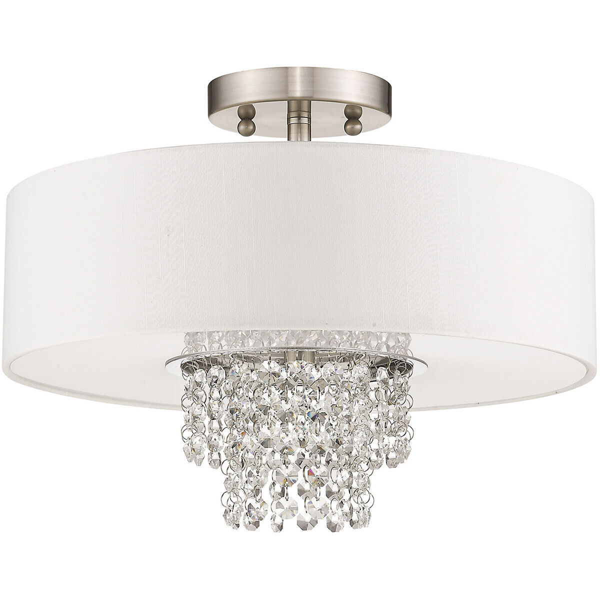 Carlisle 3 Light 15 inch Brushed Nickel Semi-Flush Mount Ceiling Light
