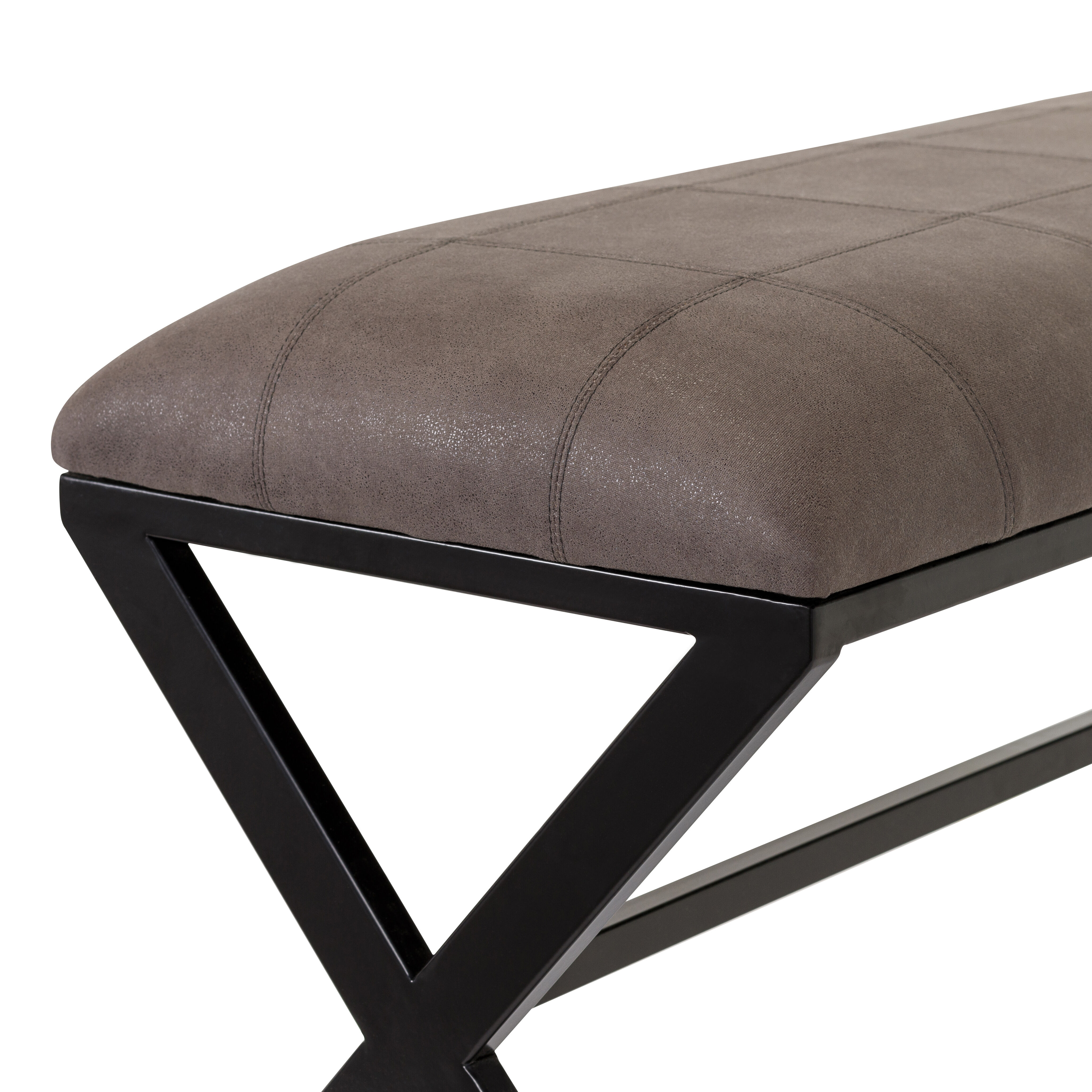 Ashland Medium Grey Upholstered Bench