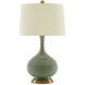 Cait 29.75 inch 150 watt Green and Antique Brass Table Lamp Portable Light