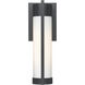 Stratford 1 Light 13.5 inch Matte Black Outdoor Sconce in Striped White Glass