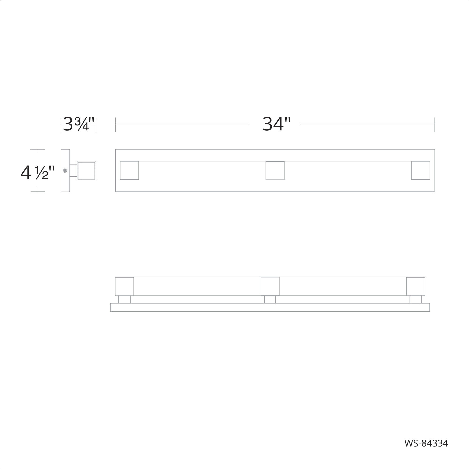 Terra 2 Light 34 inch Black Vanity Bath Light Wall Light