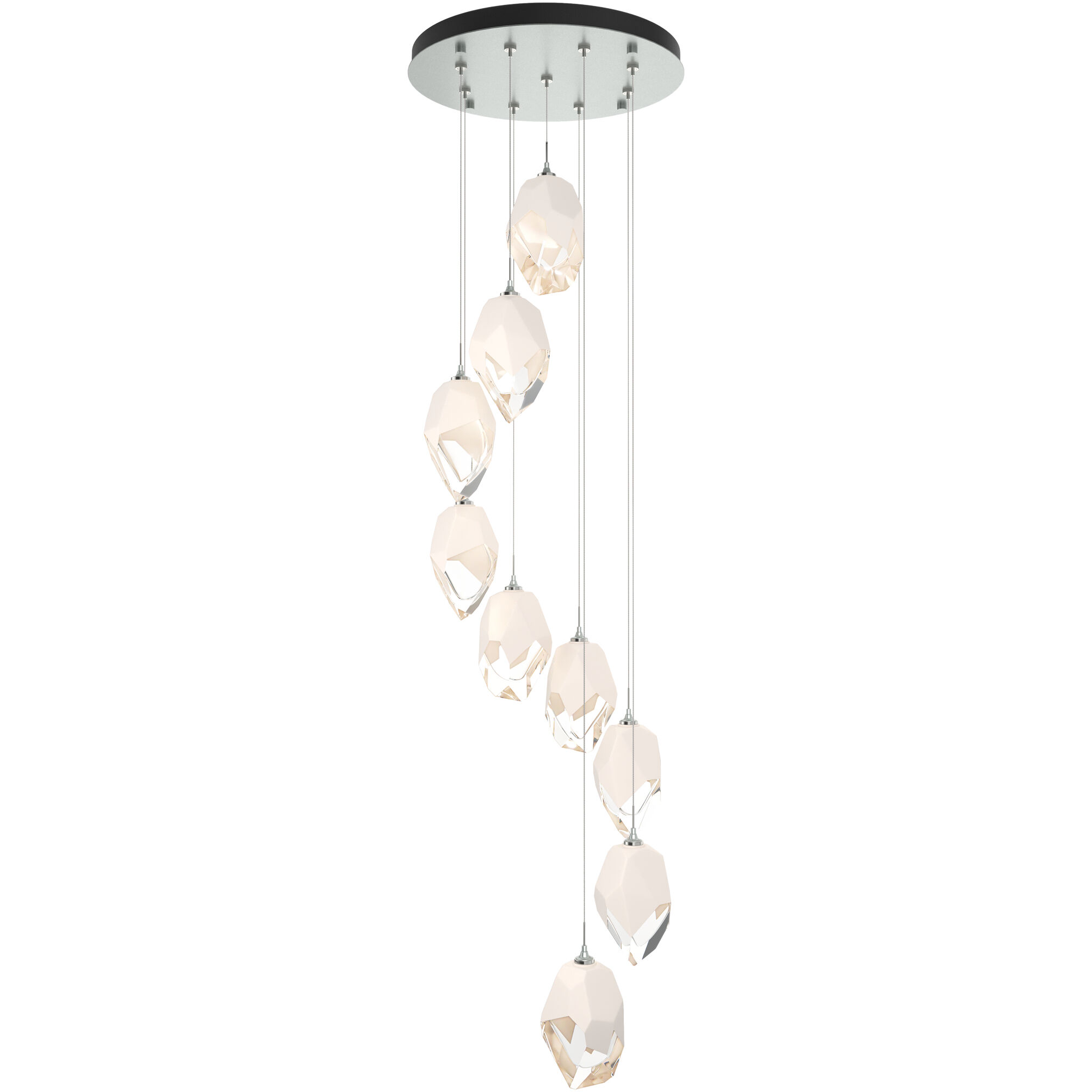 Chrysalis 9 Light 20.5 inch Vintage Platinum Pendant Ceiling Light in White Crystal, Large
