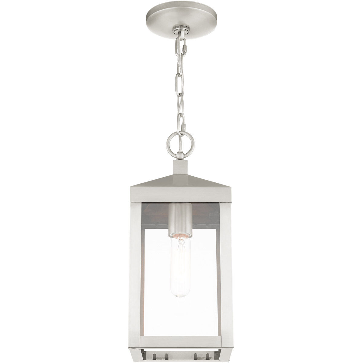 Nyack 1 Light 6 inch Brushed Nickel Outdoor Pendant Lantern